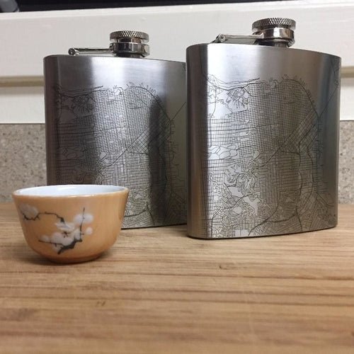 Indianapolis - Indiana Map Hip Flask