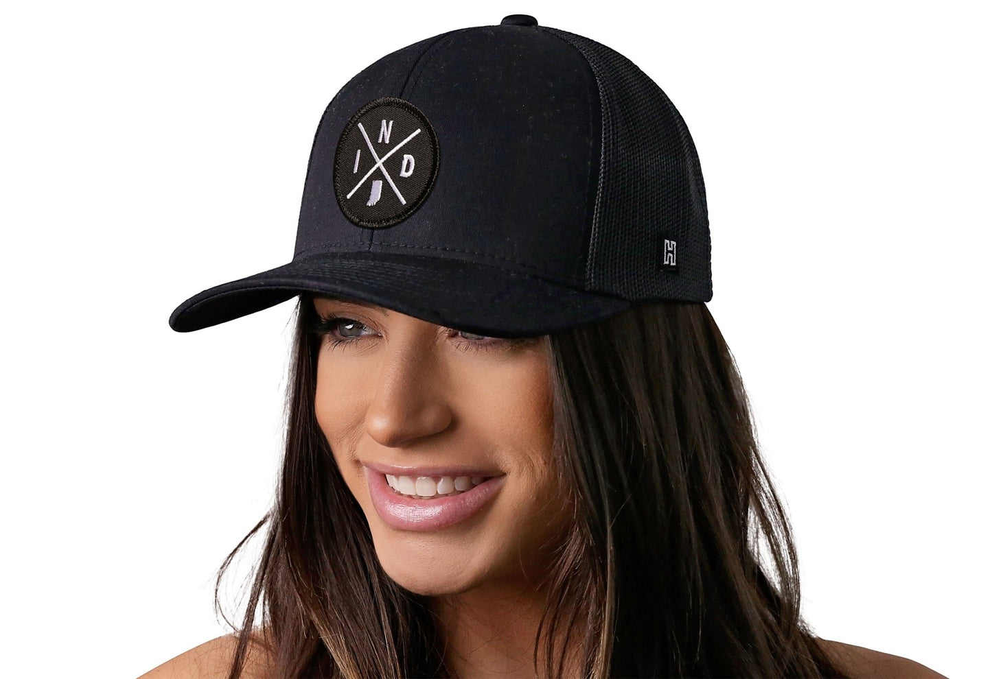 Indiana Trucker Hat  |  Black IND X Snapback