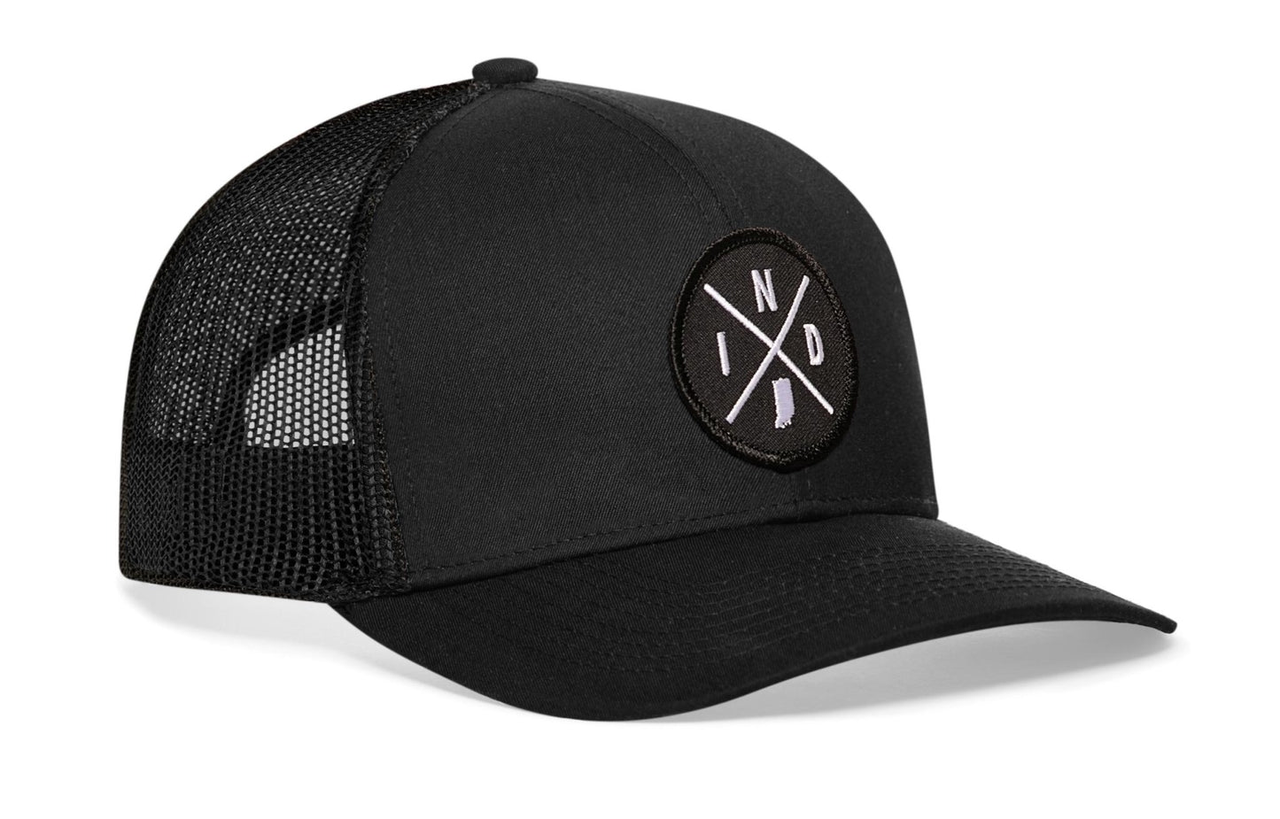 Indiana Trucker Hat  |  Black IND X Snapback
