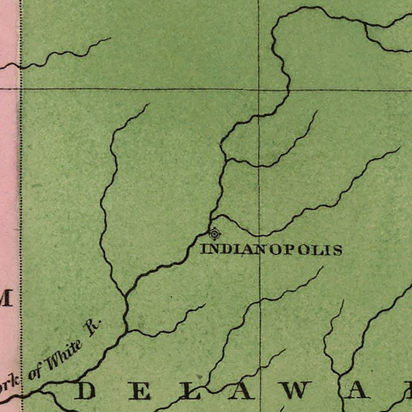 Vintage Map of Indiana 1824