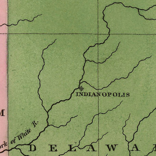 Vintage Map of Indiana 1824